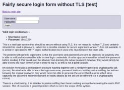 Log-in to websites without TLS/SSL